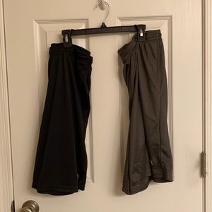 2 Champion Athletic Shorts 1 Black 1 Gray Drawstring Waist Polyester Size Medium